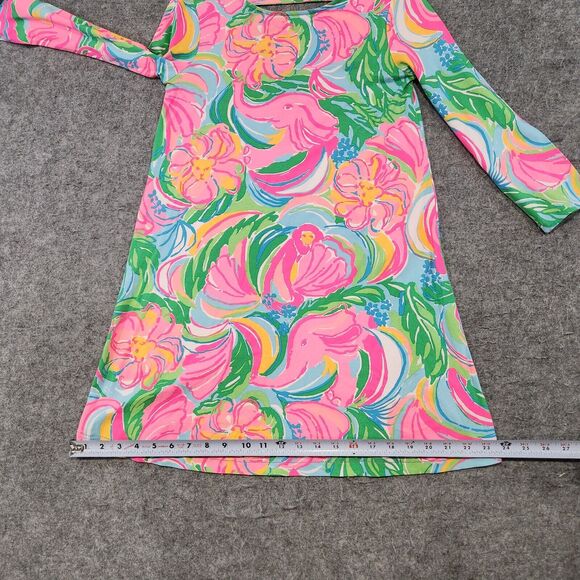 Lilly Pulitzer Womens XS Ophelia So A Peeling Swing Dress Elephant Floral Summer - Picture 9 of 15